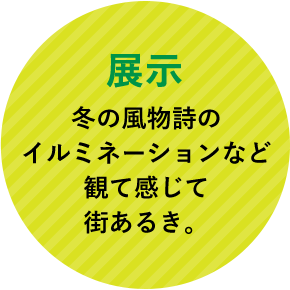 展示 冬の風物詩のイルミネーションなど観て感じて街あるき。